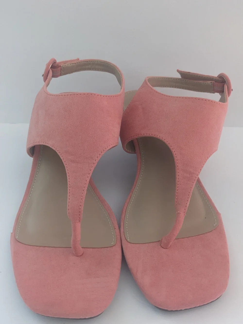 C Est 1946 NWOT Women's Coral Faux Suede Wedge Sandals 7.5